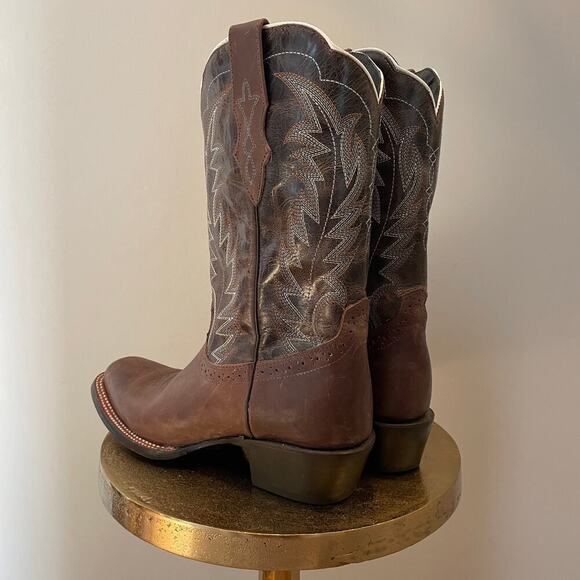 JB Dillon Reserve 9.5B Leather Cowboy Boots | Brown, Handmade in Mexico - Picture 5 of 11